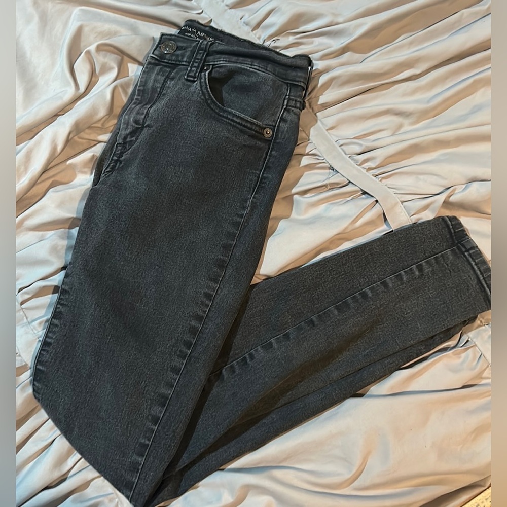 Banana Republic Black High Rise Petite Skinny Jeans